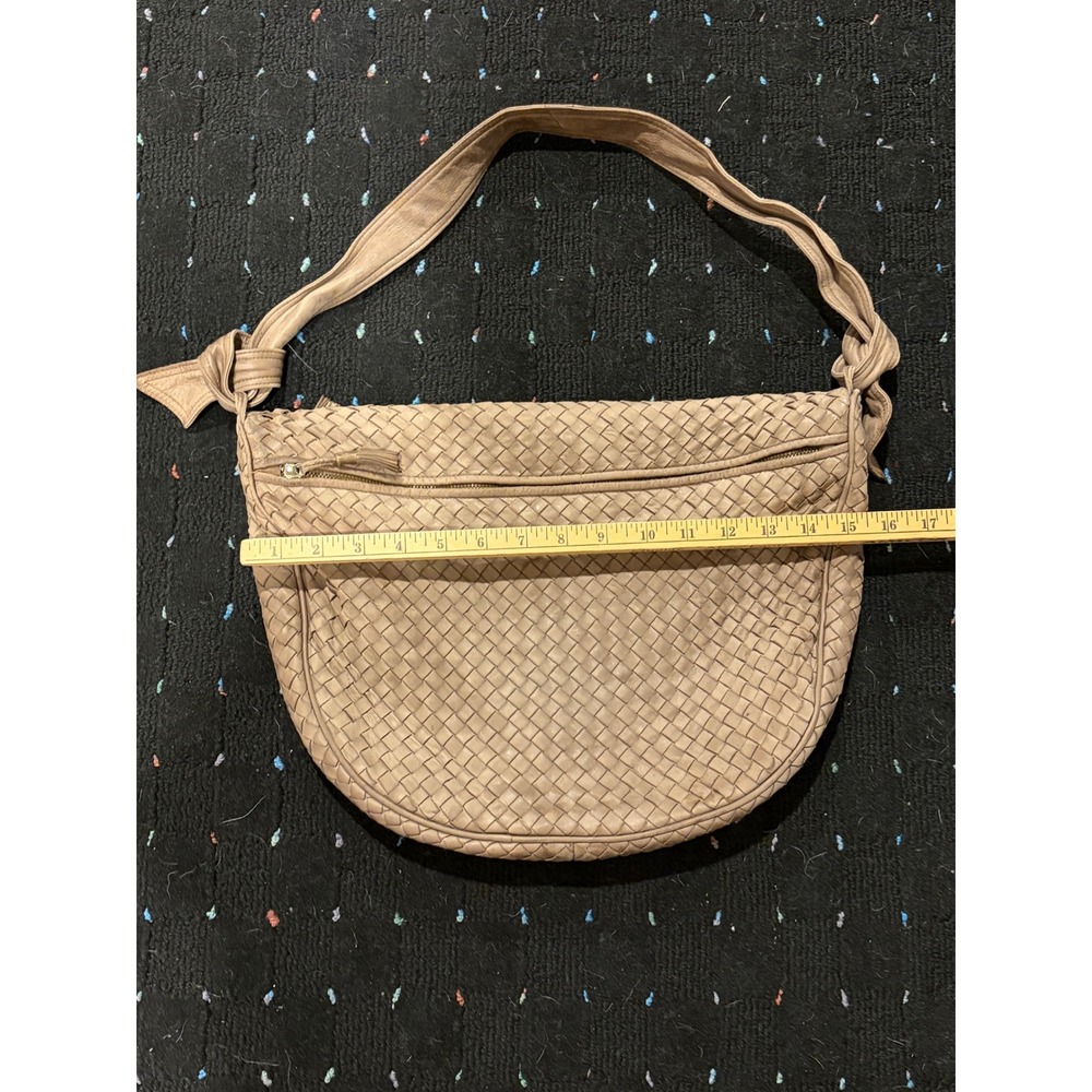 Bottega Veneta Vintage Intrecciato Woven Leather Hobo Bag Tan Brown Italy* - Picture 3 of 8